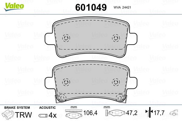 Valeo Remblokset 601049