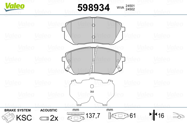 Remblokset Valeo 598934