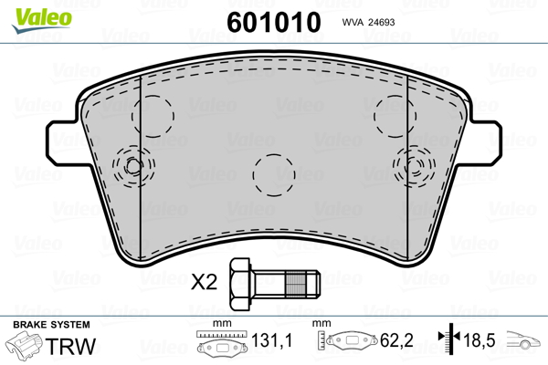 Remblokset Valeo 601010