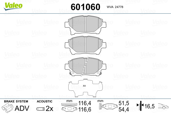 Remblokset Valeo 601060