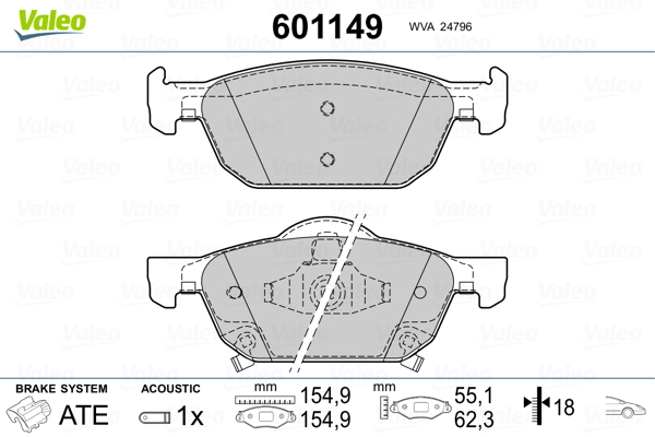 Valeo Remblokset 601149