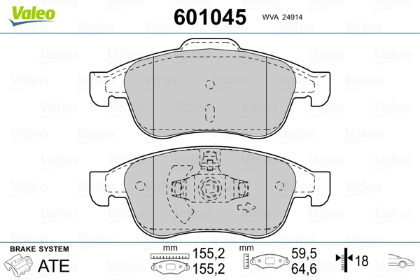 Valeo Remblokset 601045