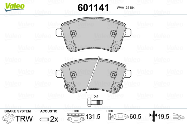 Valeo Remblokset 601141