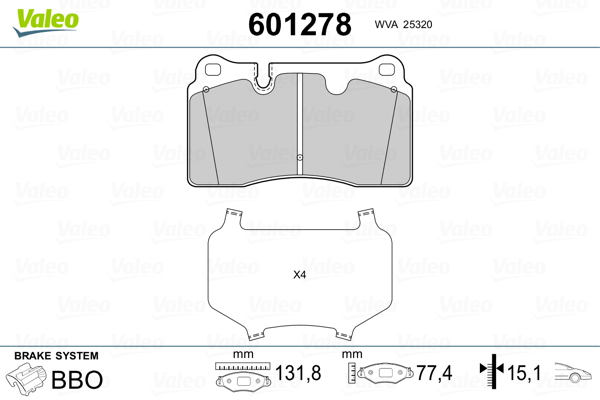 Remblokset Valeo 601278