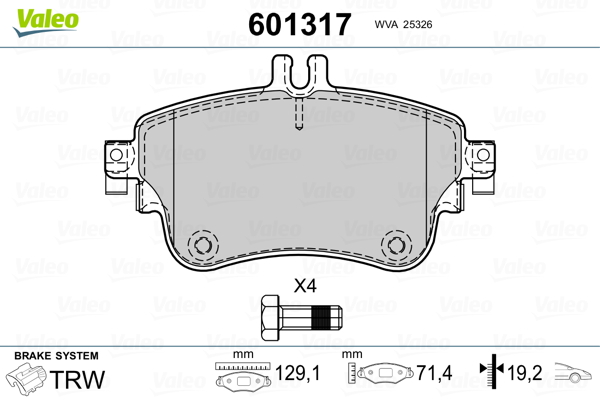 Remblokset Valeo 601317