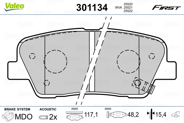 Remblokset Valeo 301134