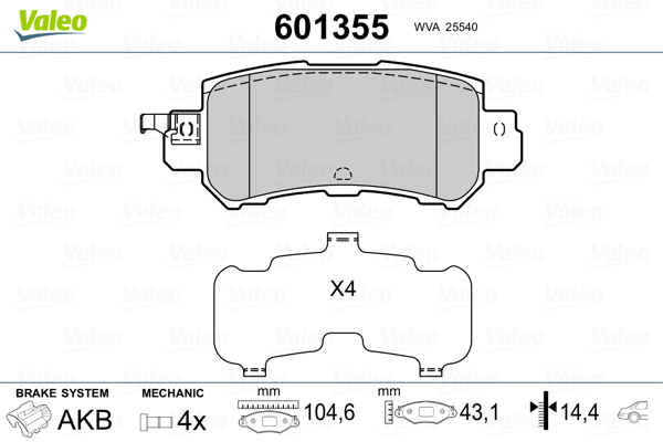 Valeo Remblokset 601355