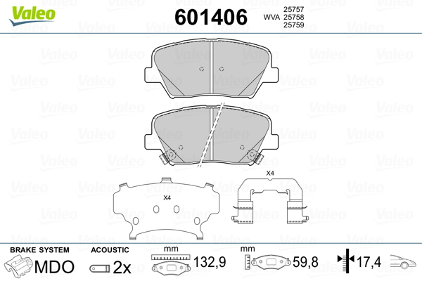 Valeo Remblokset 601406