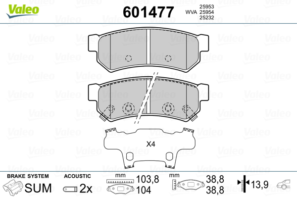 Valeo Remblokset 601477