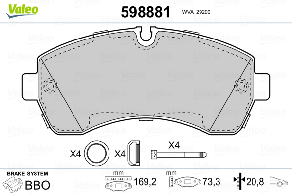 Valeo Remblokset 598881