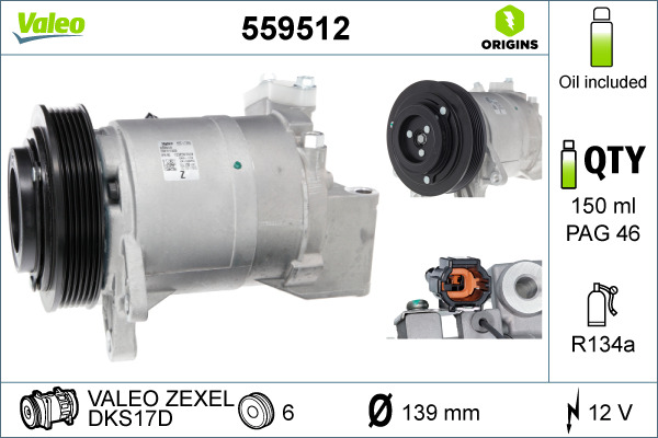 Airco compressor Valeo 559512