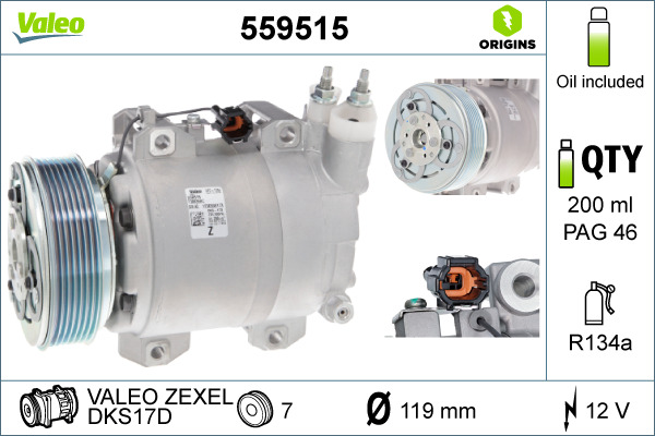 Airco compressor Valeo 559515