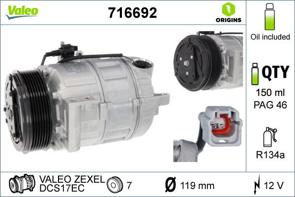 Airco compressor Valeo 716692