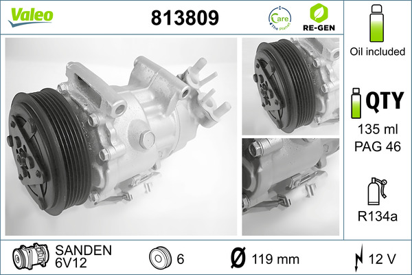 Valeo Airco compressor 813809