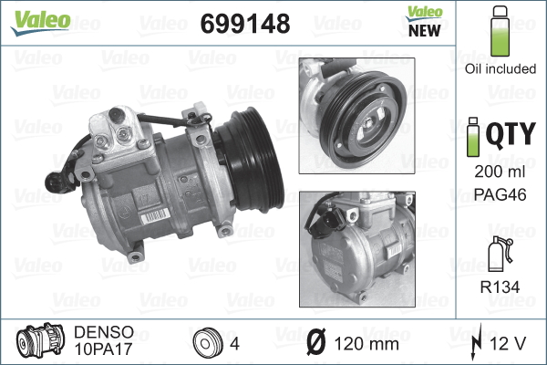 Airco compressor Valeo 699148