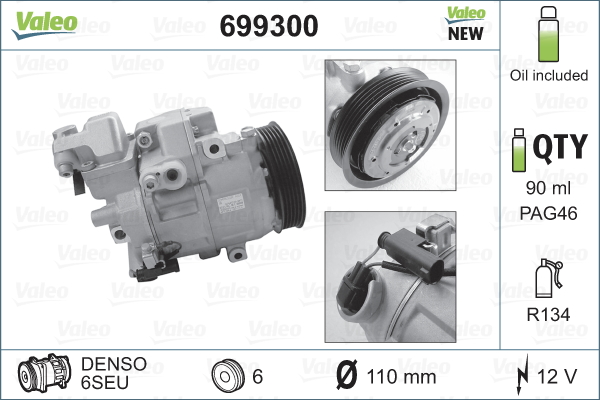 Airco compressor Valeo 699300