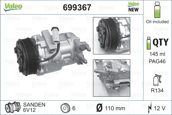 Airco compressor Valeo 699367