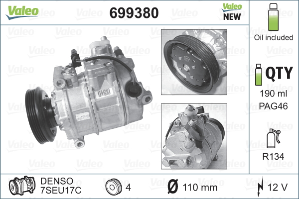 Airco compressor Valeo 699380