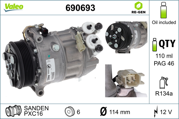 Valeo Airco compressor 690693
