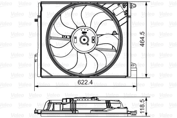 Ventilatorwiel-motorkoeling Valeo 696882