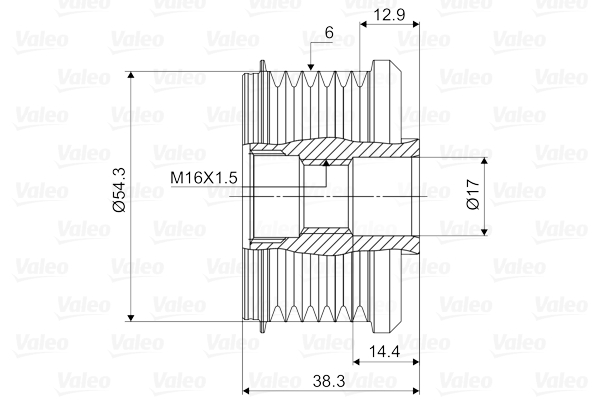 Valeo Vrijloop koppeling dynamo 588002