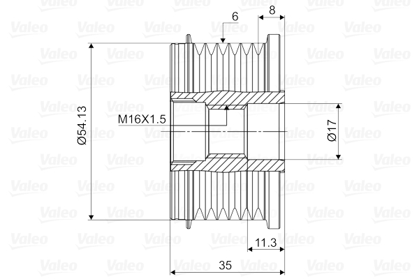 Valeo Vrijloop koppeling dynamo 588003