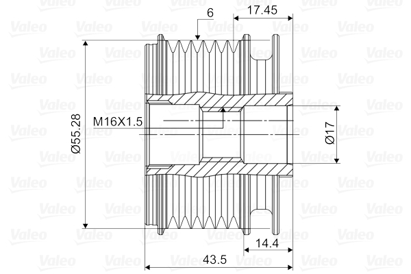 Valeo Vrijloop koppeling dynamo 588004