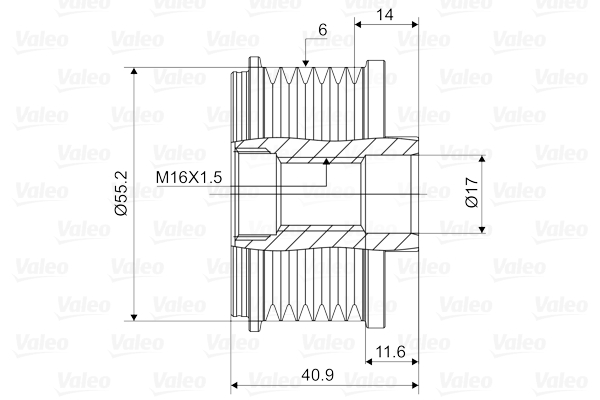 Valeo Vrijloop koppeling dynamo 588005