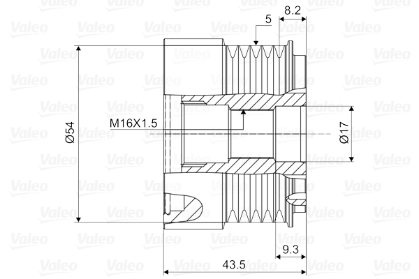 Valeo Vrijloop koppeling dynamo 588007