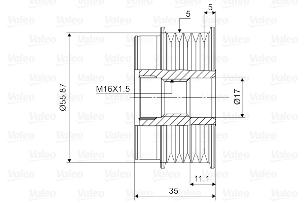 Valeo Vrijloop koppeling dynamo 588008