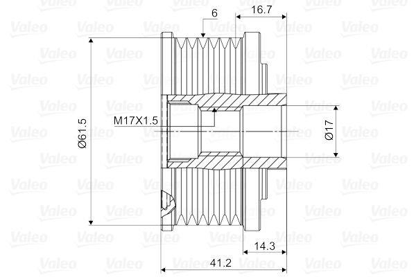 Valeo Vrijloop koppeling dynamo 588009