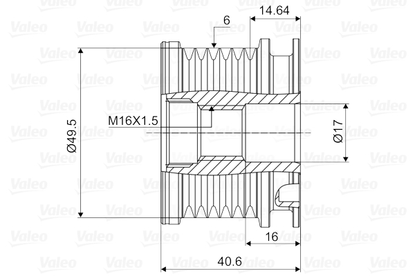 Valeo Vrijloop koppeling dynamo 588014