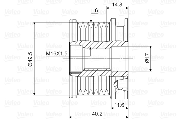 Valeo Vrijloop koppeling dynamo 588016