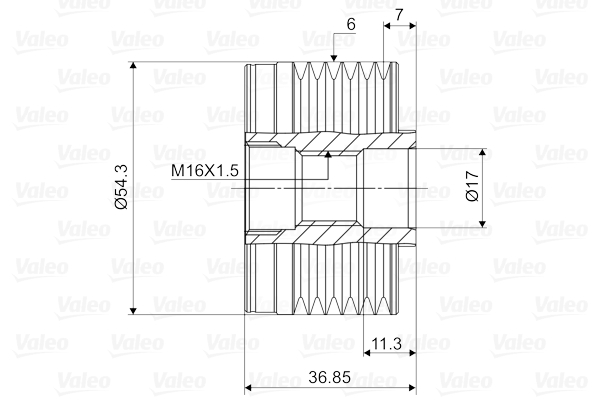 Valeo Vrijloop koppeling dynamo 588017