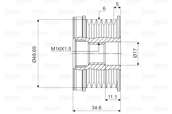 Valeo Vrijloop koppeling dynamo 588018