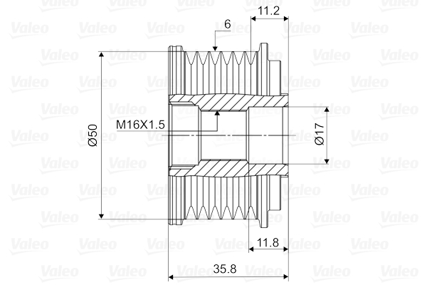 Valeo Vrijloop koppeling dynamo 588019