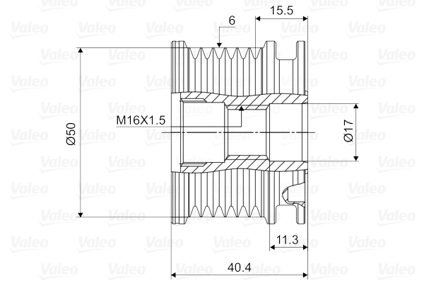 Valeo Vrijloop koppeling dynamo 588020