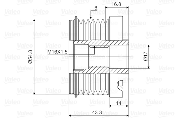 Valeo Vrijloop koppeling dynamo 588023