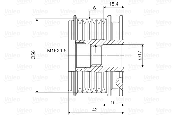 Valeo Vrijloop koppeling dynamo 588024