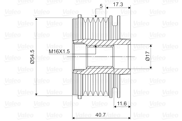 Valeo Vrijloop koppeling dynamo 588026