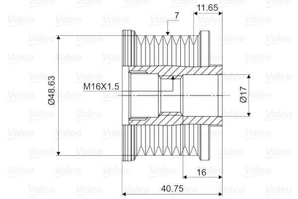 Valeo Vrijloop koppeling dynamo 588027