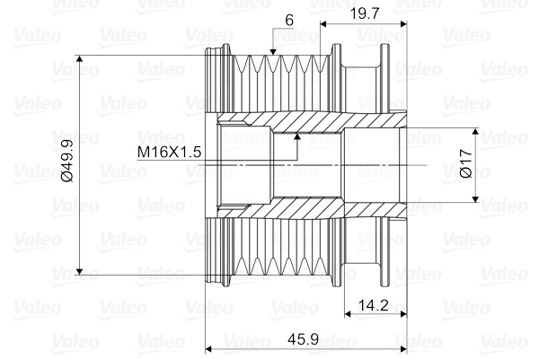 Valeo Vrijloop koppeling dynamo 588031