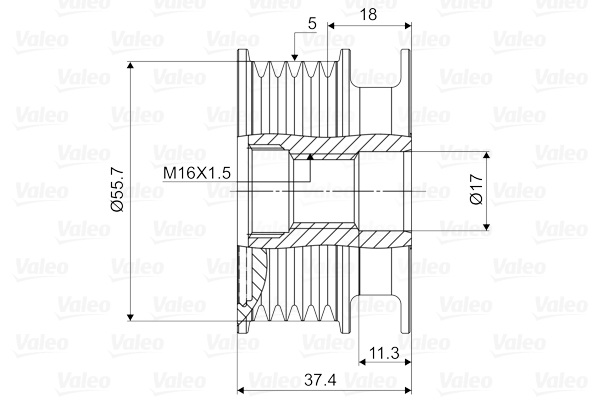 Valeo Vrijloop koppeling dynamo 588035