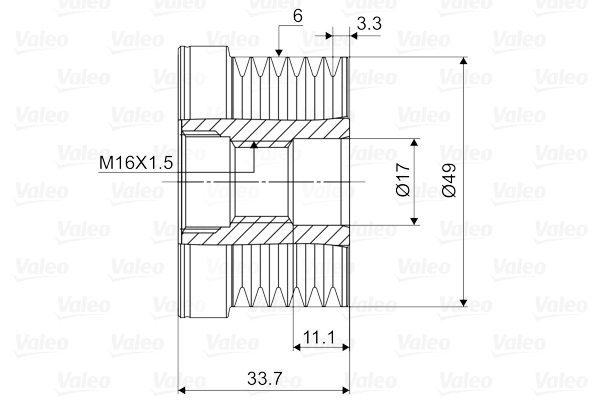 Valeo Vrijloop koppeling dynamo 588036