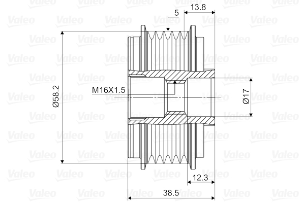 Valeo Vrijloop koppeling dynamo 588037