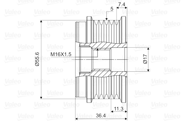 Valeo Vrijloop koppeling dynamo 588041