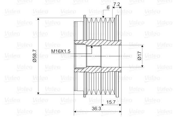 Valeo Vrijloop koppeling dynamo 588042