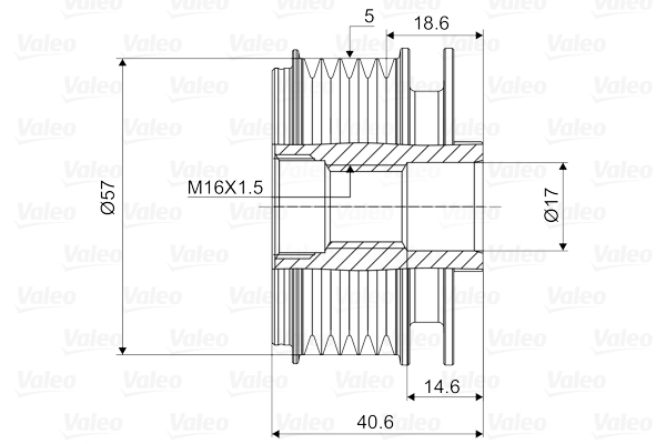 Valeo Vrijloop koppeling dynamo 588043