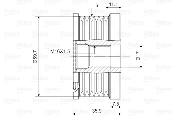 Valeo Vrijloop koppeling dynamo 588046