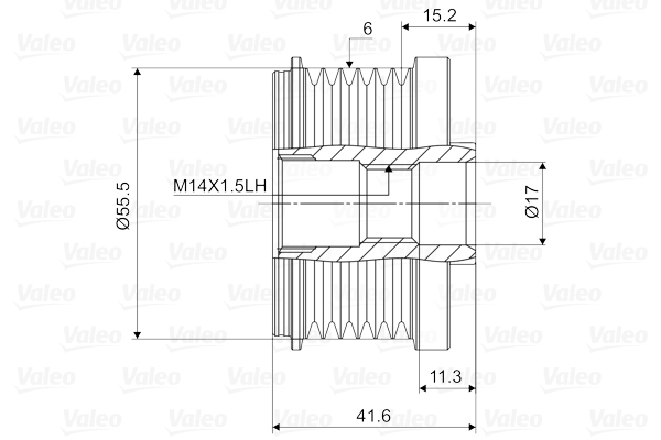 Valeo Vrijloop koppeling dynamo 588047